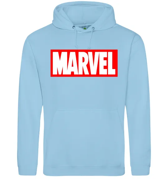 Чоловіча толстовка (худі) Marvel logo red white Блакитний фото