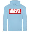 Женская толстовка (худи) Marvel logo red white Голубой Женская толстовка (худи) Marvel logo red white Голубой фото