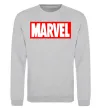 Свитшот Marvel logo red white Серый меланж фото