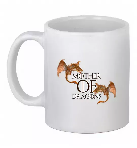 Чашка керамічна Mother of dragons full colour Білий фото