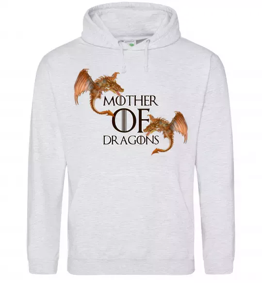 Чоловіча толстовка (худі) Mother of dragons full colour Сірий меланж фото