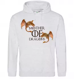 Женская толстовка (худи) Mother of dragons full colour Серый меланж фото