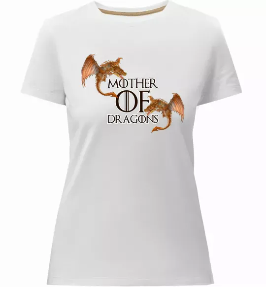 Женская премиум футболка Mother of dragons full colour Белый фото