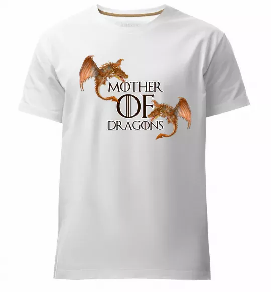 Мужская премиум футболка Mother of dragons full colour Белый фото