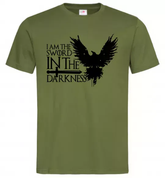Мужская футболка I'm the sword in the darkness Оливковый фото