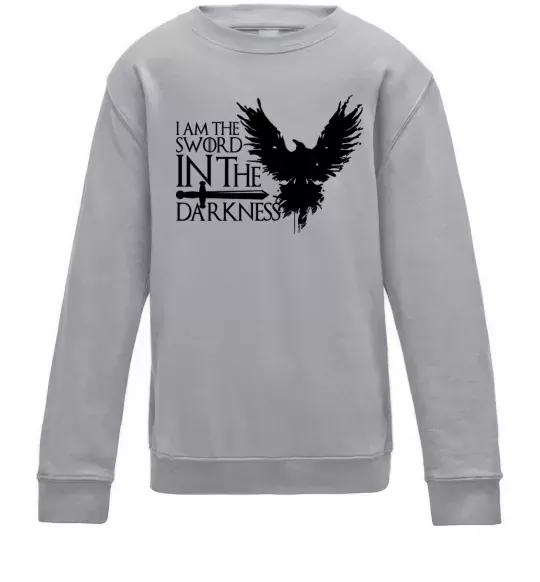 Дитячий світшот I'm the sword in the darkness Сірий меланж фото