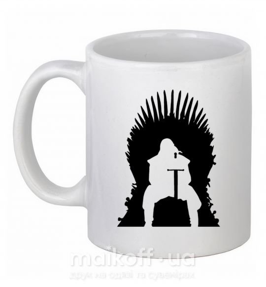 Чашка керамическая Jon Snow Белый фото