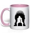 Чашка з кольоровою ручкою Jon Snow Ніжно рожевий фото