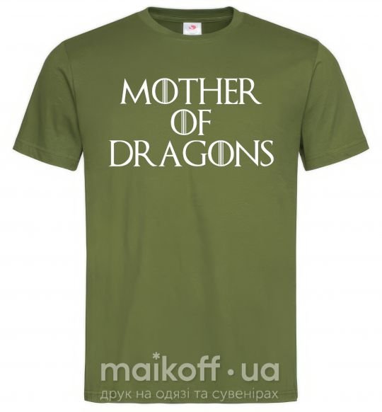 Мужская футболка Mother of dragons white Оливковый фото