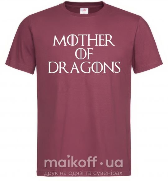 Мужская футболка Mother of dragons white Бордовый фото