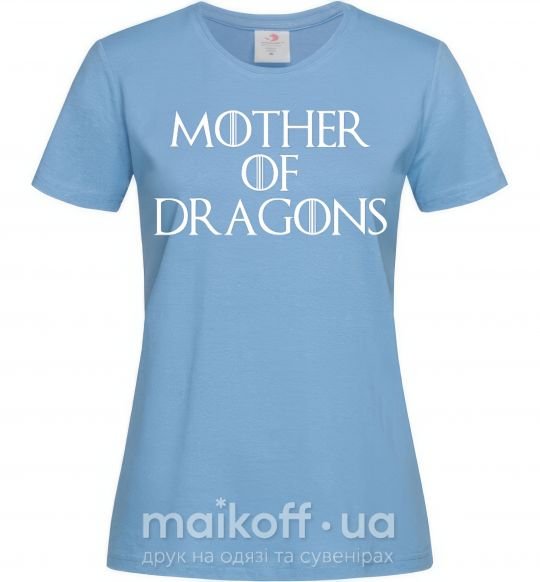 Жіноча футболка Mother of dragons white Блакитний фото