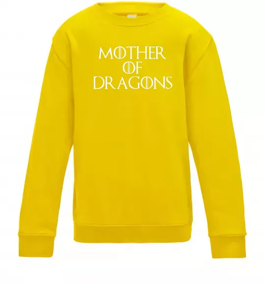 Дитячий світшот Mother of dragons white Сонячно жовтий фото