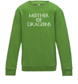 Детский Свитшот Mother of dragons white Лаймовый фото