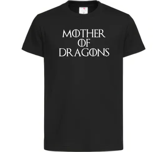 Детская футболка Mother of dragons white Черный фото