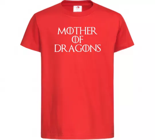 Детская футболка Mother of dragons white Красный фото