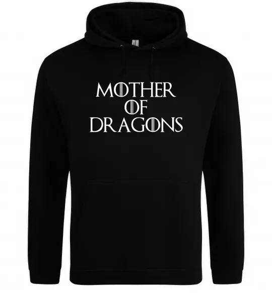 Мужская толстовка (худи) Mother of dragons white Черный фото