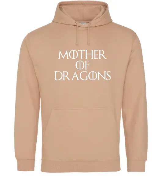 Мужская толстовка (худи) Mother of dragons white Песочный фото