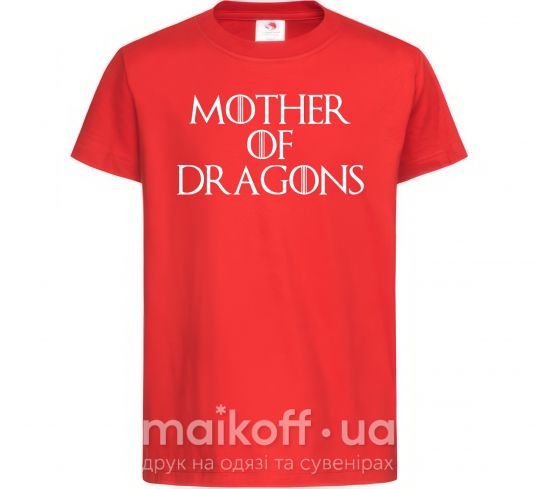 Дитяча футболка Mother of dragons white Червоний фото