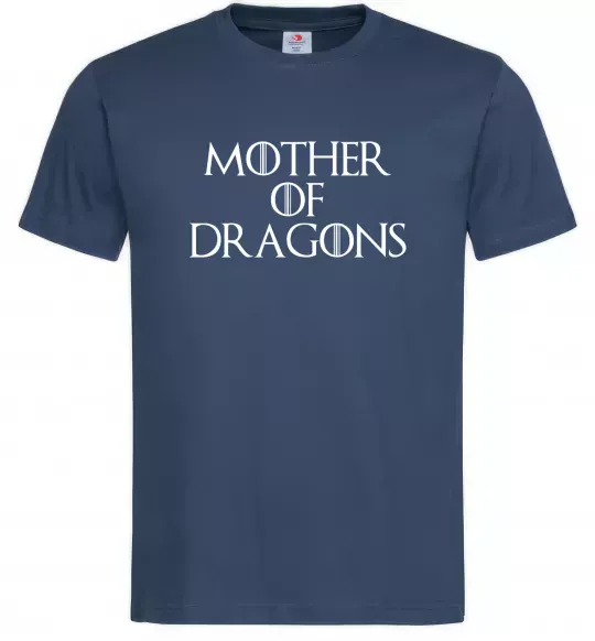 Мужская футболка Mother of dragons white Темно-синий фото