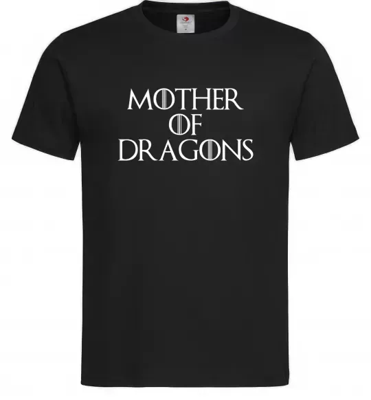 Мужская футболка Mother of dragons white Черный фото