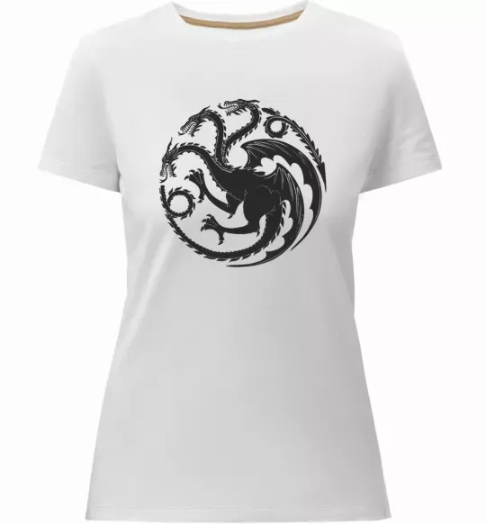 Женская премиум футболка Герб Таргаріенів Белый фото