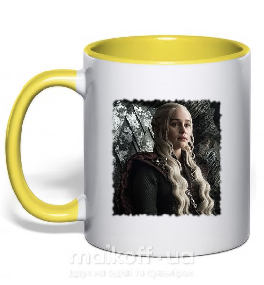 Чашка з кольоровою ручкою Daenerys Сонячно жовтий фото