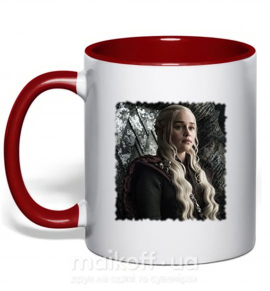 Чашка с цветной ручкой Daenerys Красный фото