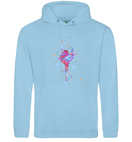 Женская толстовка (худи) Гімнастика бризки Голубой фото