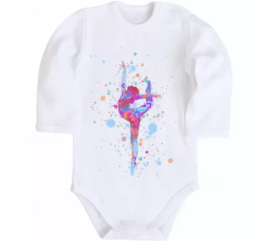 Детский боди Гімнастика бризки Белый фото