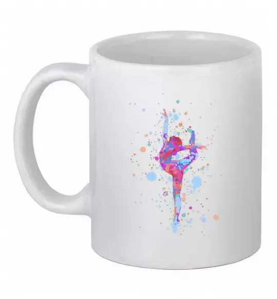 Чашка керамічна Гімнастика бризки Білий фото