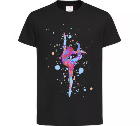 Дитяча футболка Гімнастика бризки Чорний фото