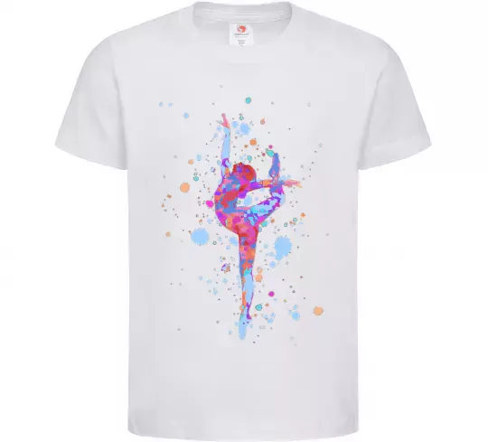 Дитяча футболка Гімнастика бризки Білий фото