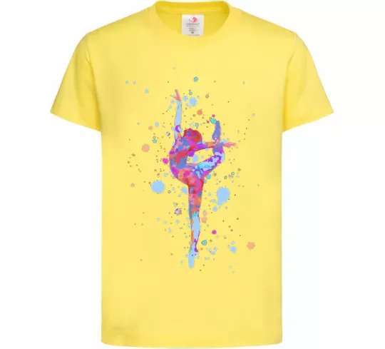 Дитяча футболка Гімнастика бризки Лимонний фото