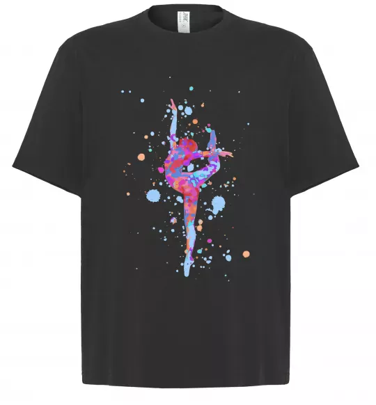 Футболка Оверсайз Гімнастика бризки Черный фото