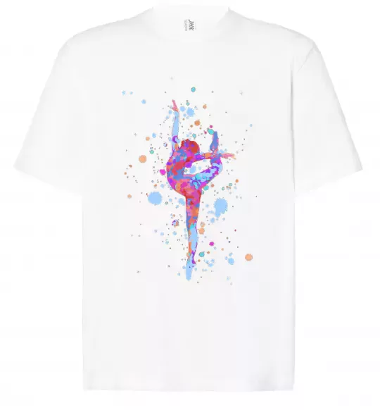Футболка Оверсайз Гімнастика бризки Белый фото