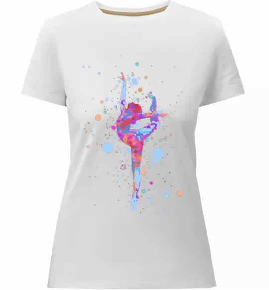 Жіноча преміум футболка Гімнастика бризки Білий фото