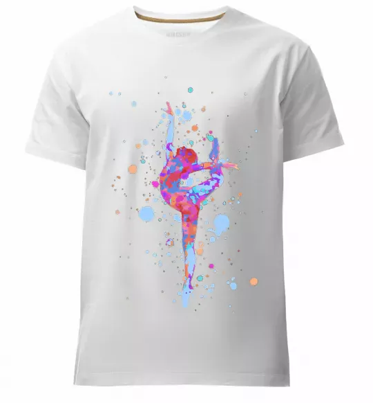 Мужская премиум футболка Гімнастика бризки Белый фото