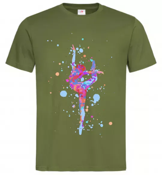 Мужская футболка Гімнастика бризки Оливковый фото