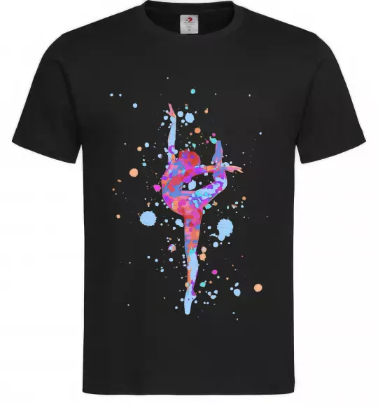 Мужская футболка Гімнастика бризки Черный фото