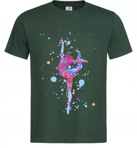 Мужская футболка Гімнастика бризки Темно-зеленый фото