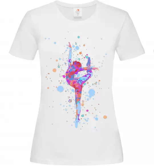 Женская футболка Гімнастика бризки Белый фото