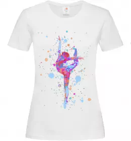 Женская футболка Гімнастика бризки Белый фото