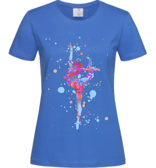 Женская футболка Гімнастика бризки Ярко-синий фото