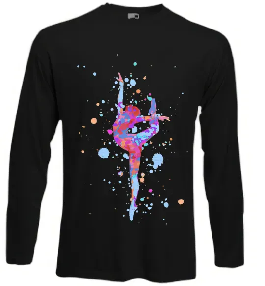 Лонгслив Гімнастика бризки Черный фото