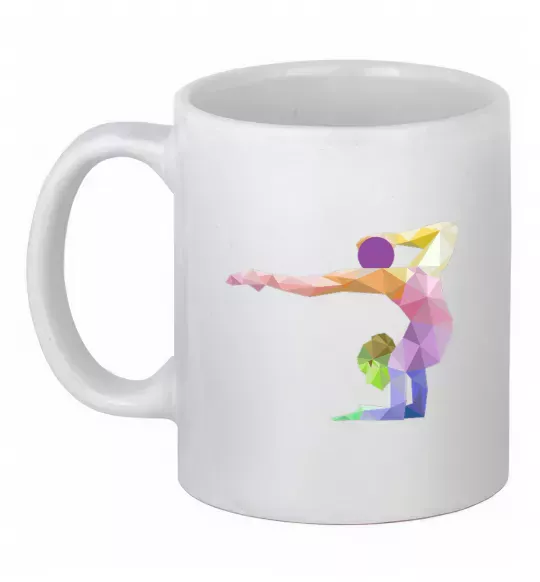 Чашка керамічна Гімнастка геометрія Білий фото