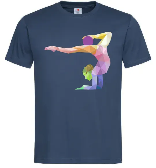 Мужская футболка Гімнастка геометрія Темно-синий фото