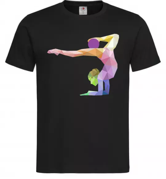 Мужская футболка Гімнастка геометрія Черный фото