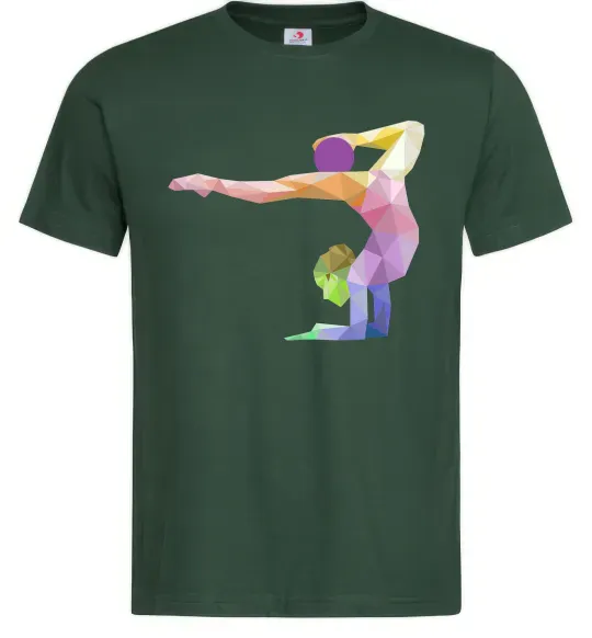 Мужская футболка Гімнастка геометрія Темно-зеленый фото
