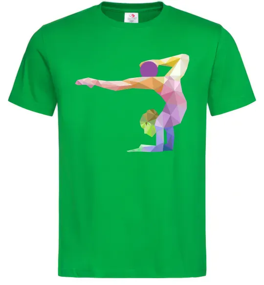 Мужская футболка Гімнастка геометрія Зеленый фото