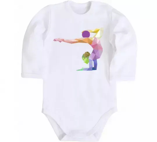 Детский боди Гімнастка геометрія Белый фото